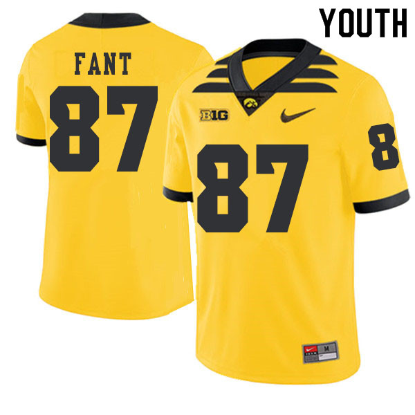 2019 Youth #87 Noah Fant Iowa Hawkeyes College Football Alternate Jerseys Sale-Gold